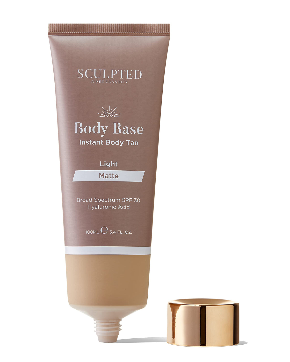 SCULPTED by Aimee Connolly Body Base Instant Tan from Sculpted by Aimee 100ml - Water-Resistant, Hydrating, Luminous Lotion with SPF30 for an Instant Natural Tan (Light Matte)
