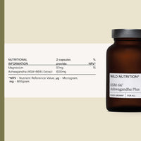 Wild Nutrition WILD NUTRITION Food-Grown® Ashwagandha KSM 66 Plus | Ethically Sourced Ashwagandha Capsules to Support Mind and Body | Ashwagandha Tablets to Support Stress and Anxiety | 60 Capsules