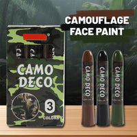 Mikloven 3-Color Camo Face Paint Sticks (Brown, Black, Green), Waterproof Hunting Face Paint, Rotating Wax Design, Skin-Friendly, Easy Application for Outdoor & Tactical Use