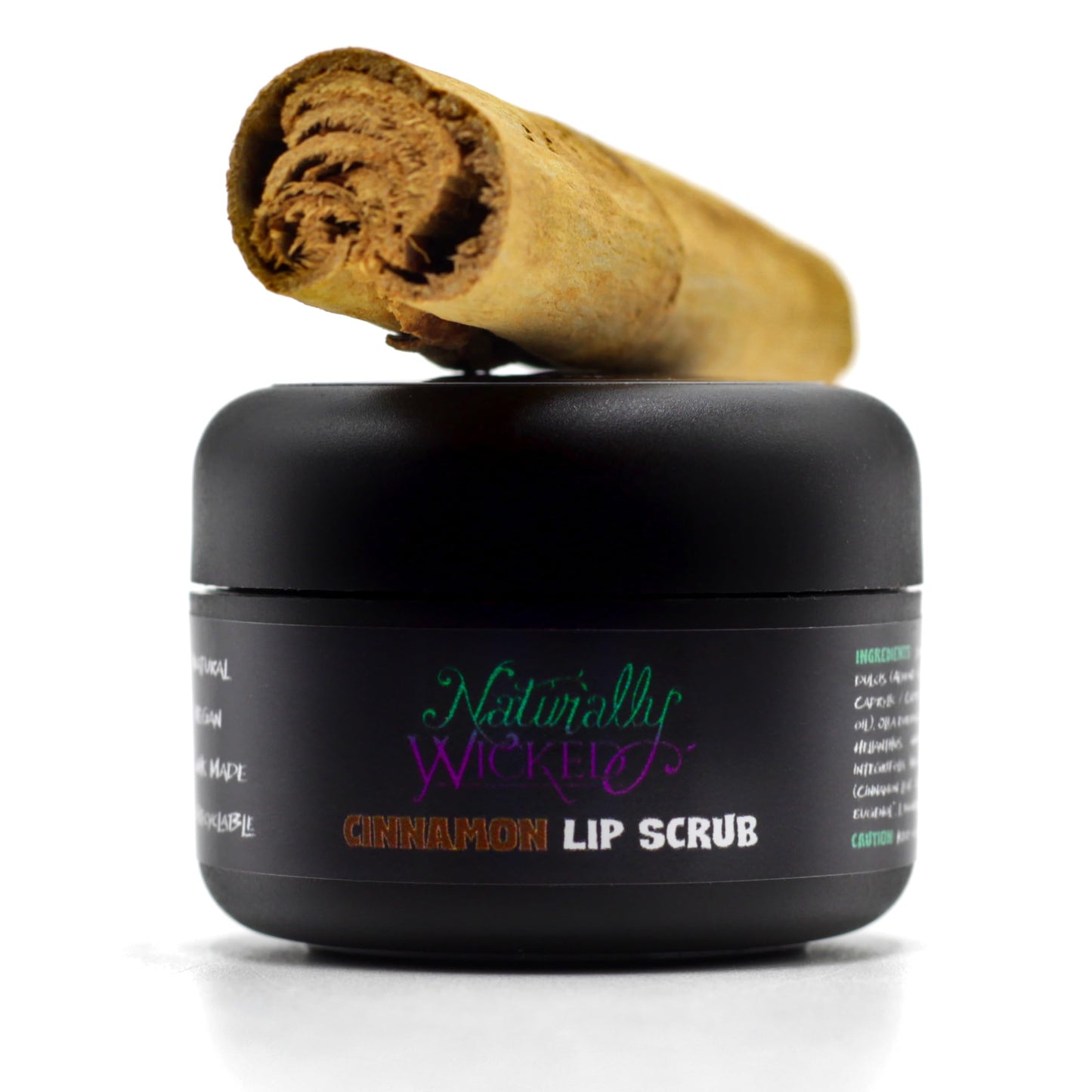 Naturally Wicked Cinnamon Lip Scrub | Natural & Vegan Sugar Exfoliant For Lips | 15ml