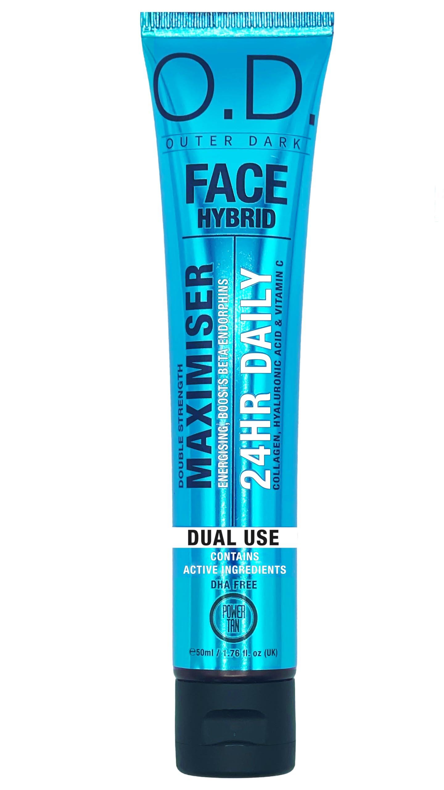 Power Tan Outer Dark Face Hybrid Dual Use Accelerator Tanning Cream with Collagen Hyaluronic Acid Vitamin C Anti-Ageing Face Tan Booster | 50ml