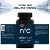 NFO Omega 3 6 9 Norwegian Fish Oil – 120 Mini Capsules | Norwegian Wild Salmon Oil | EPA DHA DPA | Complete Omega 3-6-9 Formula