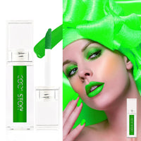 Matte Green Liquid Lipstick Long Lasting Waterproof Full-coverage Green Lip Gloss, Highly Pigmented Sweat-proof Face Body Paint for Christmas Easter Cosplay Makeup for Women
