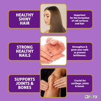 ONYX INGREDIENTS 101 Premium Collagen Powder (Type I, III) Hydrolysed Bovine Collagen Peptides Powder - Halal Certified - 19 Amino Acids - High Levels of All 8 Essential Amino Acids & BCAAs - 150g