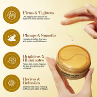 Sathychanpy Under Eye Gel Patches 60Pcs -Collagen Under Eye Patches-24K Gold Eye Mask for Dark Circles,Puffiness,Eye Bags,Reduce Wrinkle Patches, Pure Natural Extract Eye Patch for Men & Women (24K Gold)