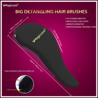 VMAGIC CARE Detangling Brush - Glide Through Tangled Hair - Best Brush for Women, Girls, Men & Boys - Wet & Dry Use (Black & Rose Red)