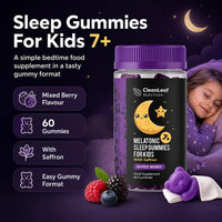 HILLTEN HEALTH Natural Sleep Support Gummies for Kids - Melatonic Formula for Restful Nights, Childrens Sleep Gummies Promoting Natural Melatonin Production, Promotes Healthy Sleep Patterns, 60 Count