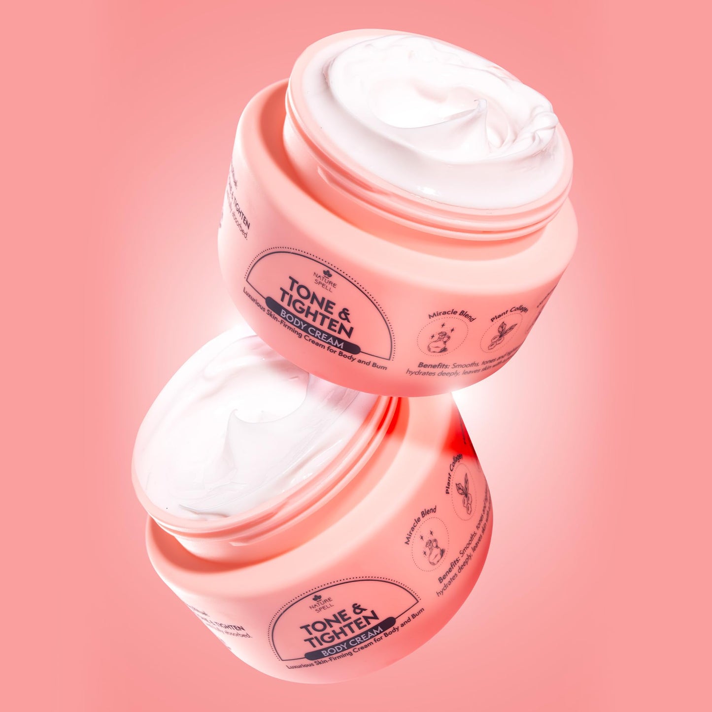 Nature Spell Tone & Tighten Skin-Firming Body Cream 250ml – Skincare Body Moisturiser – Hyaluronic Acid, Ginseng Extract & Plant Collagen – Made in the UK