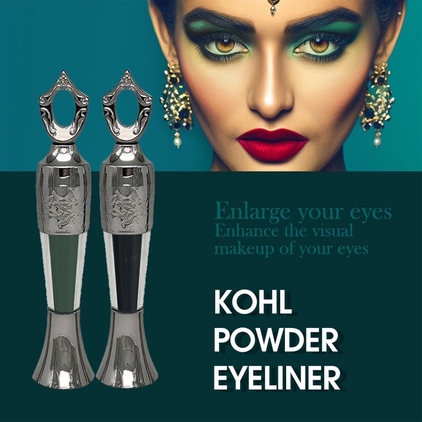 Shefave Kohl Powder Eyeliner, Kohl Eyeliner Black - Handmade Smudge Proof Eyeliner, Natural Black Eyeliner Cream Powder, Waterproof Eyeliner For Eye Make-Up - Intense Color & Definition, Long-Wearing