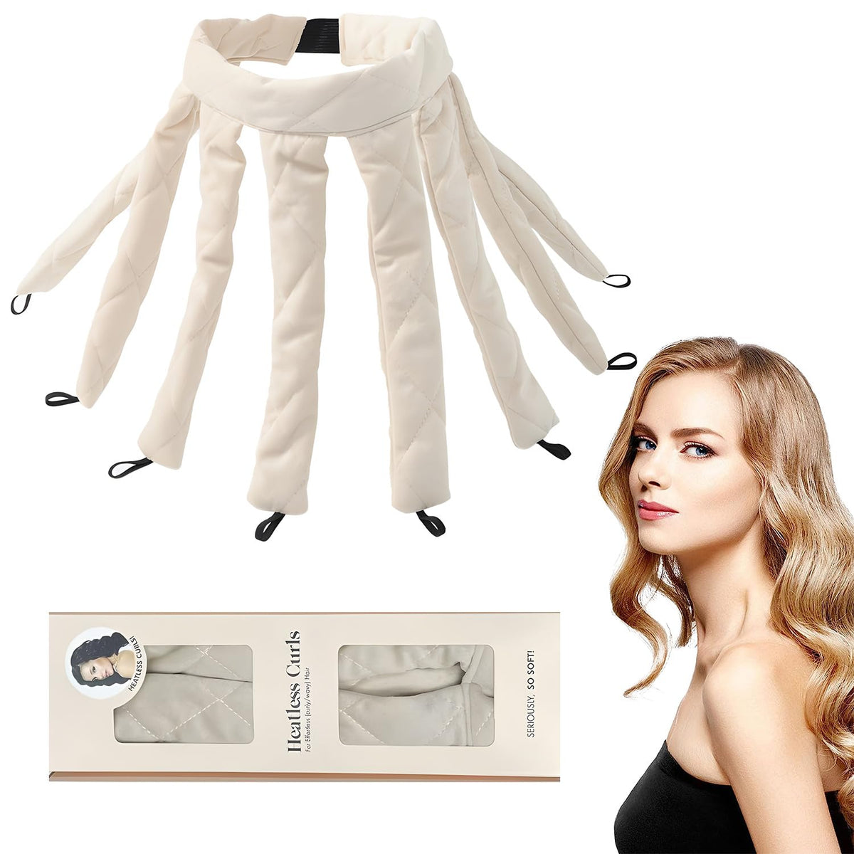 Roontin Octopus Heatless Hair Curler Headband - Effortless Overnight Curls with Eight Claw Design, Perfect for Hair Styling
