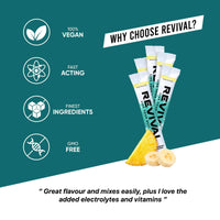Revival Shots Revival Super Greens Powder with Electrolytes, Vitamins & Minerals - Superfood Drink Supplement - 28 Pack Banana Pineapple