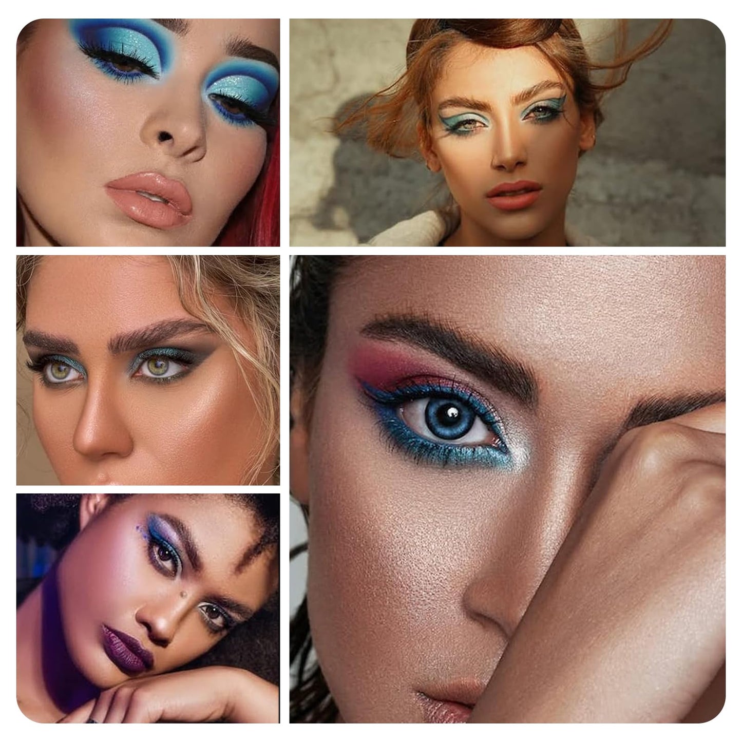 Leogony Blue Eyeshadow Palette, Matte Eye Shadows Pallets Women, Glitter Eye Shadow Palettes for Makeup
