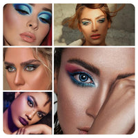 Leogony Blue Eyeshadow Palette, Matte Eye Shadows Pallets Women, Glitter Eye Shadow Palettes for Makeup
