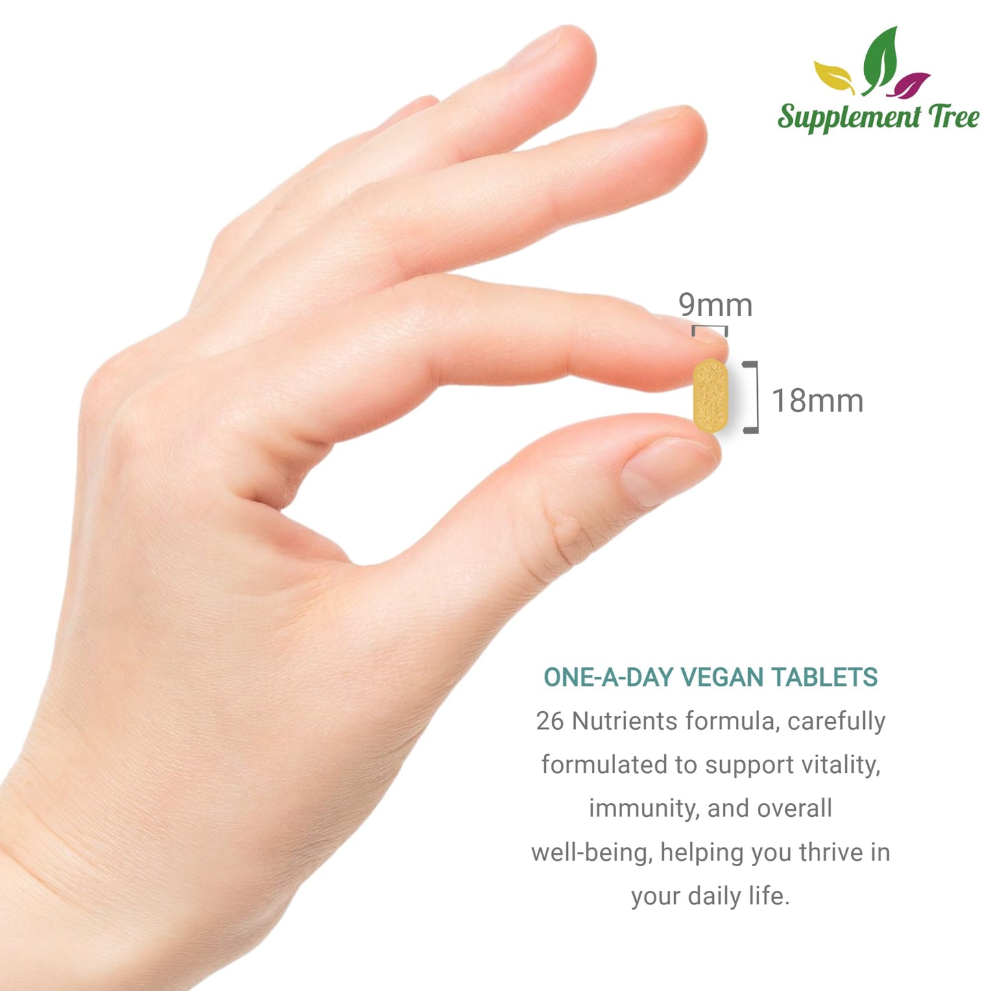 Supplement Tree A-Z Multivitamins and Minerals Tablets - 180 Vegan Multivitamin Tablets (6 Months Supply) - One a Day 26 Nutrients Multivitamins and Multi Minerals Pills for Men & Women - UK Manufactured