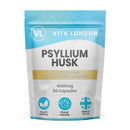 Psyllium Husk Capsules 4000mg | Fibre Supplement with Acidophilus Probiotic | 60 Capsule for Men & Women (Not Powder or Tablets) | Vegan, UK Made
