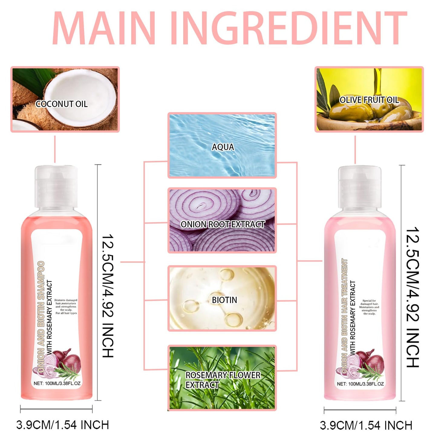DMQ Shampoo and Conditioner Sets,Onion, Biotin and Rosemary Hair Growth Set,Hair Growth Shampoo for Hair Loss and Thinning Hair, Hair Care for All Hair Types
