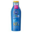 Beiersdorf NIVEA SUN Kids Protect & Care SPF 50+ Lotion (200ml), Moisturising Sun Cream Protects Delicate Skin Against Sunburn and Long-Term UV Damage, Fast-Absorbing No White Cast Sun Lotion