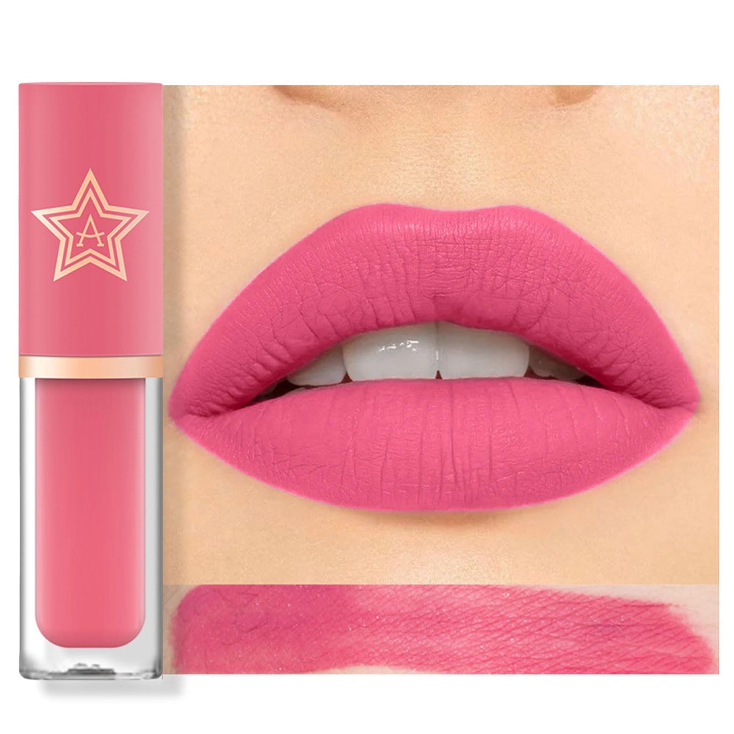 LYNTYAOU Light Pink Matte Lip Stick, Matte Rose Pink Liquid Lipstick for Women, Longlasting Silky Smooth Full-Coverage Non-fading Lipsticks, Waterproof Non-Sticky Tinted Lip Balm for Women