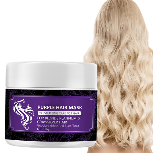 DMQ Purple Toning Hair Mask 50g, Intensive Toning Hair Mask for Lightened & Highlighted Cool Blonde Hair,Deeply Nourishing Damaged Hair,Deep Nourish Brighten Hair,Travel Size