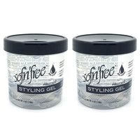 sofn'free Sofn'free Protein Styling Gel, Non flaky formula for firm styling control when setting, wrapping or moulding, perfect waves sets and controlling curly hair,170 g, Clear (6 OZ,Pack of 2)