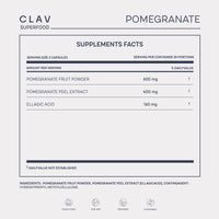 CLAV 1000mg Pomegranate Extract per Daily Dose | Rich in Polyphenols & 40% Ellagic Acid | 60 Capsules Vegan | Made in Germany