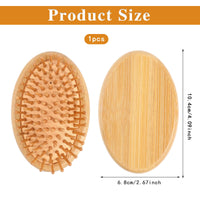 Mozeat Lens Bamboo Massage Comb,Wooden Scalp Massager Wooden Hair Brush Round Portable Bamboo Comb Anti-Static Air Cushion Hairbrush Mini Hairbrush without Handle