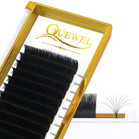 QUEWEL Easy Fan Lashes 0.12C Curl 8mm Easy Fan Russian Lashes 2D-20D Volume Lash Extensions Self Fanning Eyelash Extensions Easy Fan Volume Lashes Automatic Blooming（0.07D 12mm）