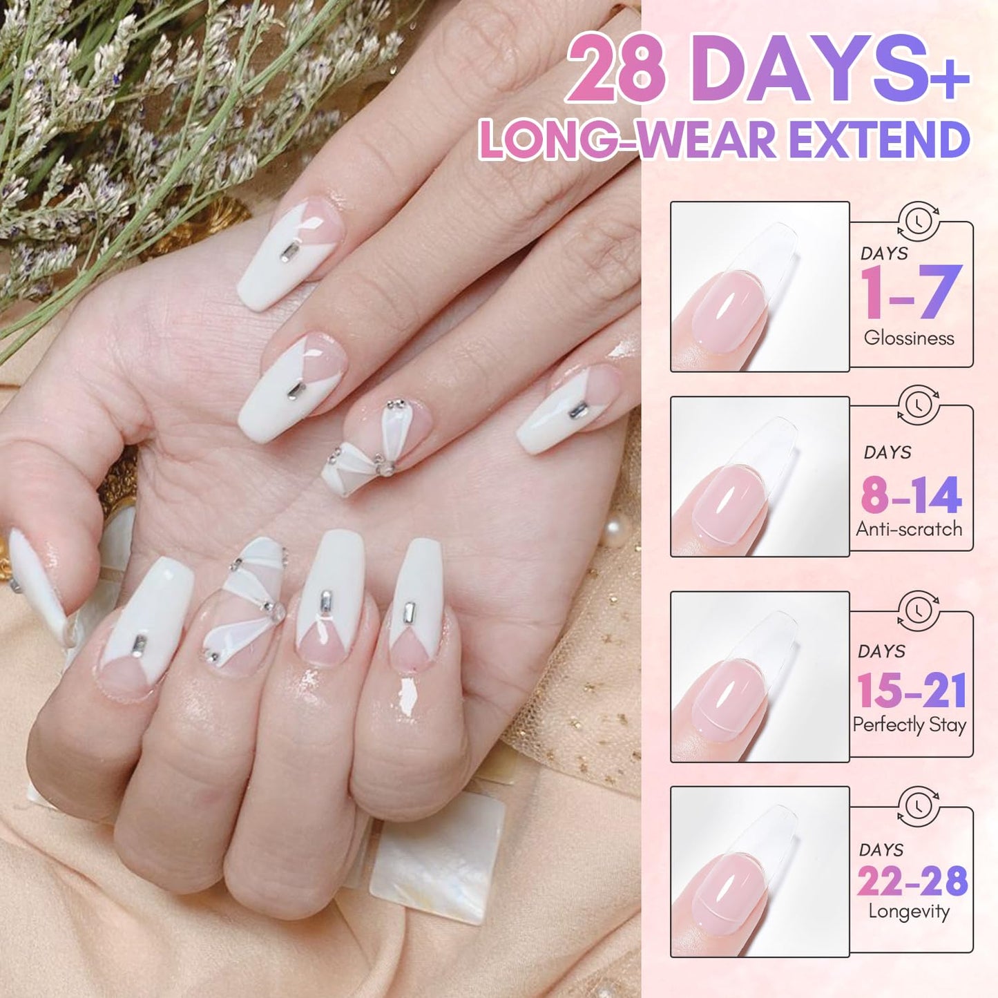 Makartt Poly Nail Hard Gel for Nail Extension Clear 50ML Beginner DIY