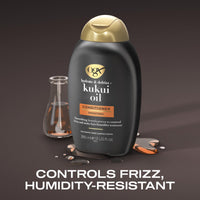 OGX Hydrate & Defrizz with Kukui Oil Smoothing Shampoo, Proven to Help Control Frizz & Make Hair Humidity Resistant, Sulfate Free, 385ml