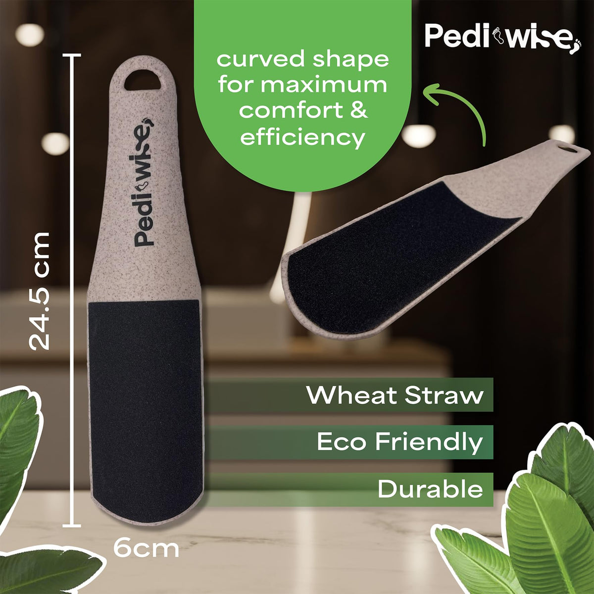 Pedi-wise PEDI-WISE Double Sided Foot File - Extra Large Professional Foot Rasp for Hard Skin Removal - Concave/Convex Shape for Maximum Efficiency - Recommended by Podiatrists - Twin Pack