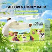 Wormeer Tallow & Honey Balm, Beef Tallow Face Moisturizer, with Grass-Fed Butter & Raw Wild Honey for Smooth, Hydrated Skin, Gentle Formula for Women, Face & Body Moisturizer -2.12 OZ