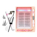 MLEN DIARY Mlen Diary Lashes Clusters, 132pcs 9-12mm False Lashes With Lash Bond and Seal Remover, Tweezers,Individual D Curl Manga Cluster Lashes, Natural Look DIY Eyelash Extension Kit