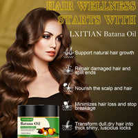Lxitian 100% Natural Raw Batana Oil for Hair Growth, Dr. Sebi Hair Oil from Honduras, Pure Nourishment Organic, Prevent Hair Loss,Eliminates Split Ends Moisturize Scalp,Restore Hair Masks for Dry Damaged Hair