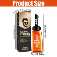 Alelyer Hair Styling Gel for Men, 2-in-1 Hair Wax Gel with Comb, Hair Styling Gel for Men, Hair Gel with Comb, Hair Oil Head Gel, Hair Styling Gel with Comb for Men, Long-Lasting, Quick Building, 100 ml