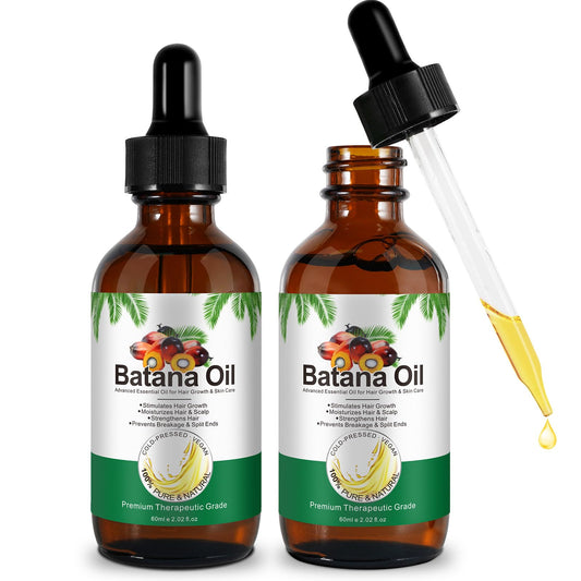 Generic Batana Oil for Hair Growth (60 ml) 2 Pack, Eliminates Split Ends-Prevent Hair Loss, batana oil for hair growth dr sebi, For Thicker & Stronger Hair, Repairs Damaged Hair & Skin