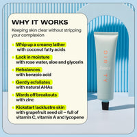 Faace Dirty Rose Water Face Cleanser As Seen On Dragons Den - Creamy Gel Purifies, Soothes, & Exfoliates to Fight Acne - Made in UK - Vegan & Organic Skincare - 100 ml