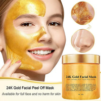 Chenkxin 24K Gold Facial Mask, Gold Peel Off Mask, Rejuvenating Collagen Face Mask For Flawless Skin, Reduces Fine Lines & Wrinkles, Clears Acne, Minimizes Pores, Moisturizes & Firms Up Your Skin, 250g