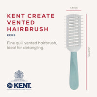 KENT Kent Brushes Kent Create, Tunnel Vented Hairbrush KCR3, Ideal for Detangling and Blow-Drying, Suitable For All Hair Types