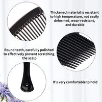Bansusu 2 Pcs Afro Hair Comb Long Teeth Black Plastic for Long Curly