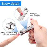 Mudder 2 Pieces Nail Clipper for Thick Nails, Straight Edge Toenail Clippers, Stainless Steel Nail Cutters, Heavy Duty Large Wide Mouth Fingernail and Toenail Clippers for Men Women