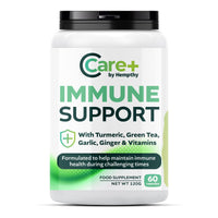 HEMPTHY THINK NATURALLY Immune Support Capsules: High Strength Turmeric, Green Tea, Garlic, Ginger & Vitamins D3, E - 60 Vegan Capsules (30 Day Supply) Made in The UK by Hempthy