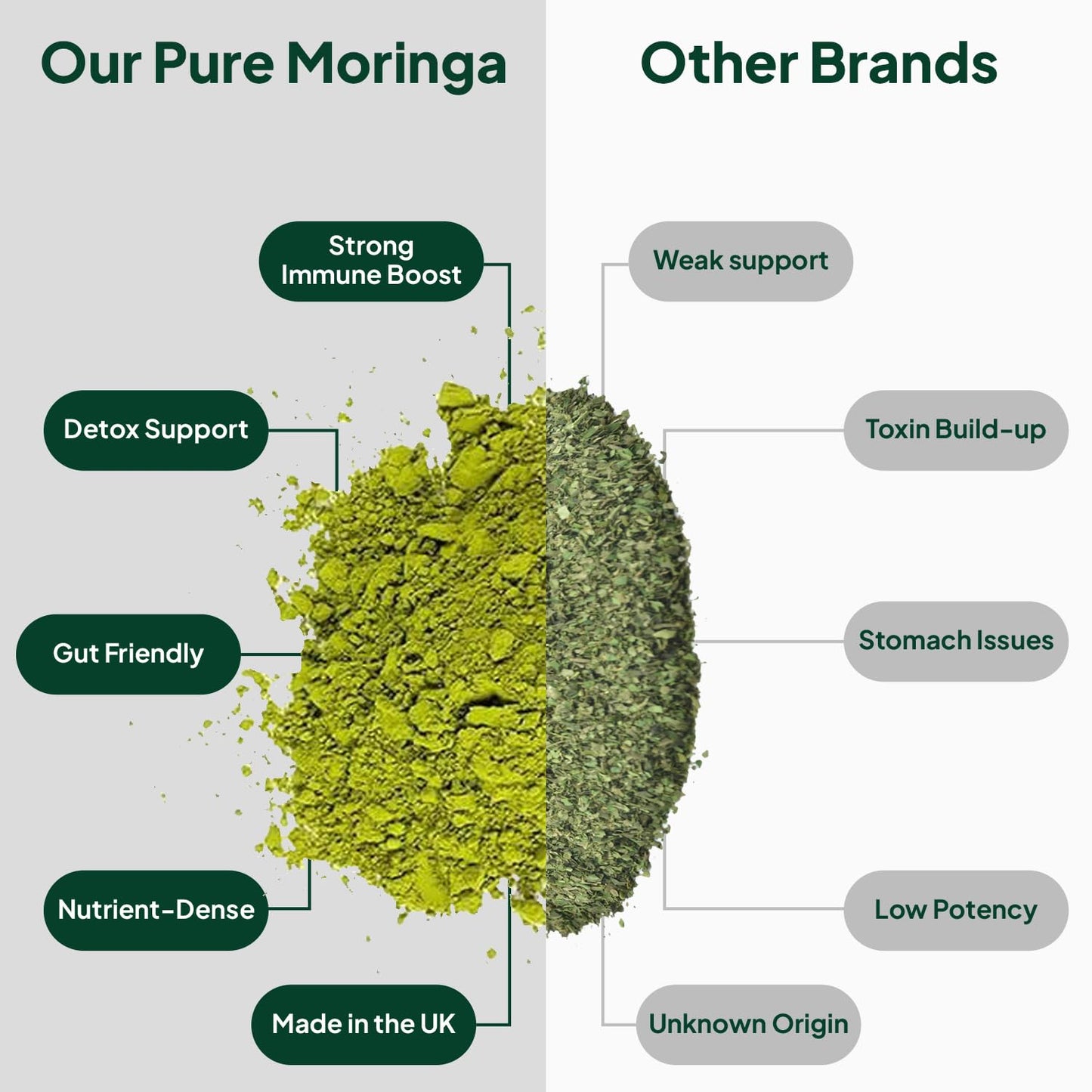 Wish Fusion Organic Moringa Capsules 2400mg, High Strength Pure Moringa Oleifera Leaf Powder, Rich in Antioxidants, Iron & Vitamins, Natural Energy Boost & Immune Support 120 Vegan Capsules