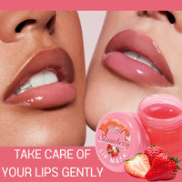 TBeautfave Lip Sleeping Mask, Strawberry Lip Mask Overnight Lip Balm Lip Oil Lip Moisturiser Nourishing for Dry Chapped Peeling Cracked Lips Lip Plumper Fades Lip Lines Lip Repair Lip Care