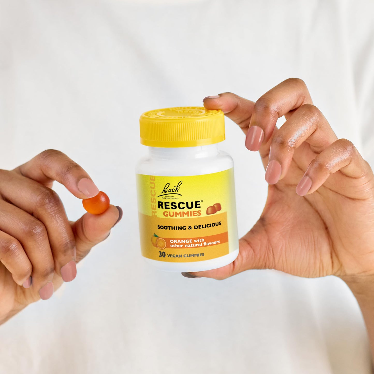 Rescue Gummies with B Vitamins (30 Pack), Contributes Towards Reduction of Tiredness and Fatigue, Vitamin B6 and B12 with Bach Flower Essences, Vegan, Orange Flavoured, 30 Gummies