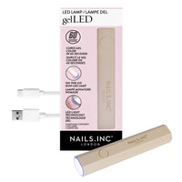 Nails Inc Nails.INC GelLED On-The-Go Mini Portable LED Lamp, Cures in 60 Seconds, Mini Nail Dryer for DIY Gel Nails, Adhesion for Gems, Easy Flash Cure Lamp, Rechargeable USB Nail Light, 3W, 1 Count