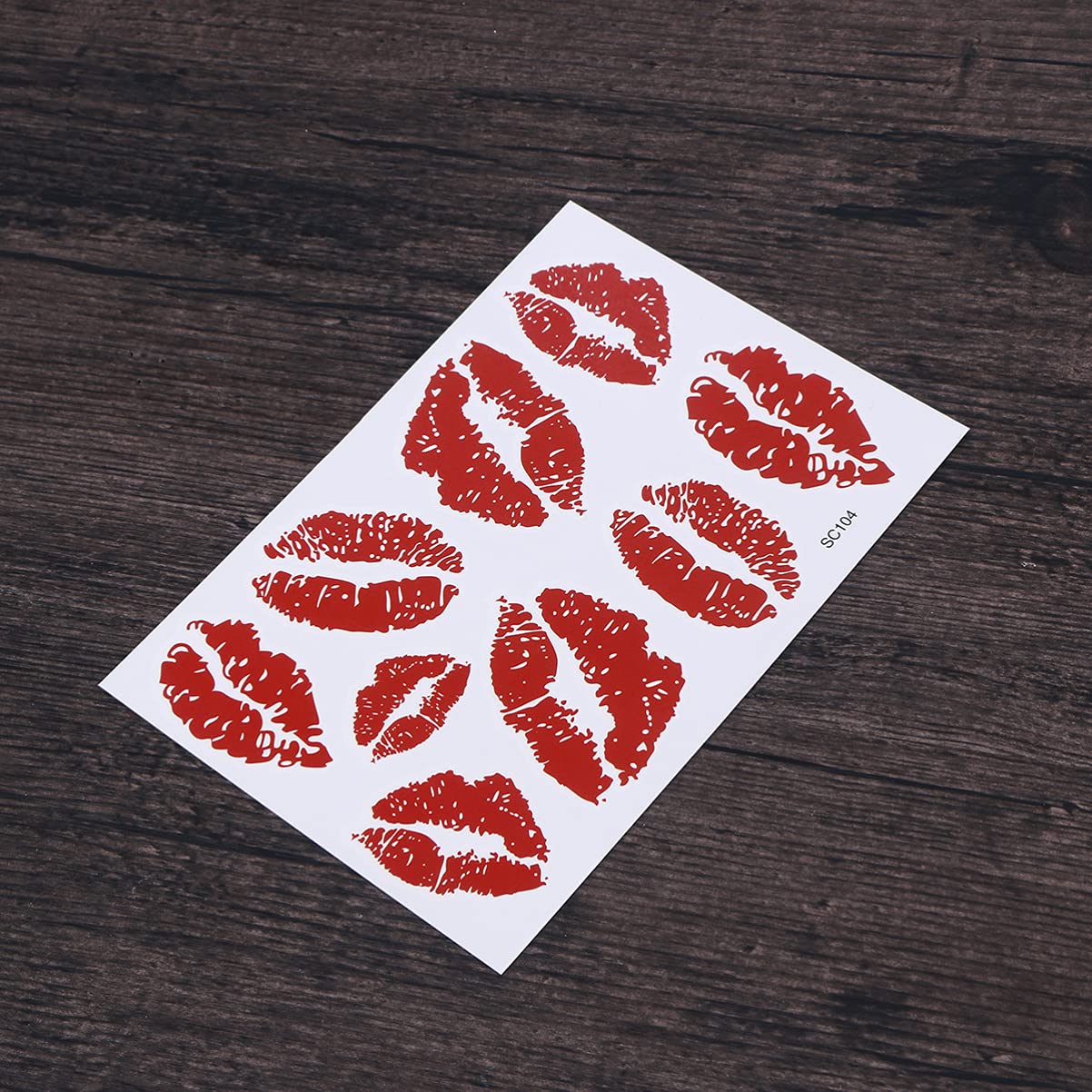 Healifty 6pcs Red Lip Stickers Kiss Stickers Decals Temporary Tattoo Stickers Waterproof Tattoo Decorative Stickers for Neck Leg Face Chest Water Bottle