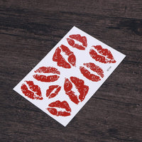 Healifty 6pcs Red Lip Stickers Kiss Stickers Decals Temporary Tattoo Stickers Waterproof Tattoo Decorative Stickers for Neck Leg Face Chest Water Bottle