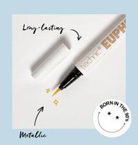 Technic Euphoria Metallic Liquid Liner - Highly Pigmented - Long Lasting - Brush like Tip for Ultimate Precision 0.8ml (Gold)
