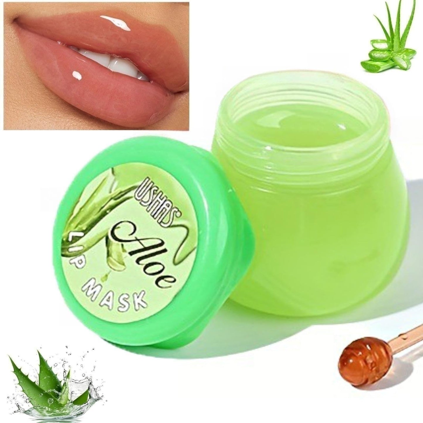 TBeautfave Lip Sleeping Mask, Aloe Vera Lip Mask Overnight Lip Balm Lip Oil Lip Moisturiser Nourishing for Dry Chapped Peeling Cracked Lips Lip Plumper Fades Lip Lines Lip Repair Lip Care