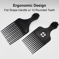 ZEROKIWI Professional Afro Pick Comb, Detangling Hairdressing Afro Braiding Rake Comb for Wig Natural African Thick Curly Long Short Hairstyling Men Women Barber Salon Hairstylist Tools (AB)